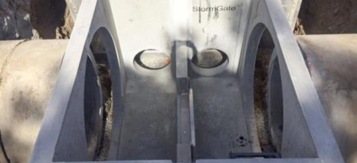 A StormGate stormwater diversion structure.